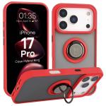 Carcasa Bizon Hybrid Ring compatibila cu iPhone 17 Pro, Rosu 3 - lerato.ro