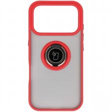 Carcasa Bizon Hybrid Ring compatibila cu iPhone 17 Pro, Rosu