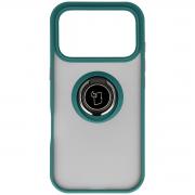 Carcasa Bizon Hybrid Ring compatibila cu iPhone 17 Pro, Verde