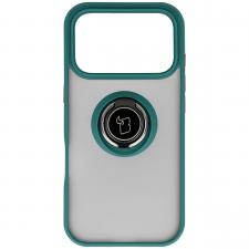 Carcasa Bizon Hybrid Ring compatibila cu iPhone 17 Pro, Verde