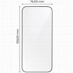 Set 2 folii sticla securizata Bizon Glass, Kit montare inclus, compatibile cu iPhone 17 Pro Max, Negru 3 - lerato.ro