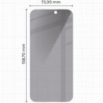 Folie sticla securizata Bizon Glass Clear Shadow Privacy compatibila cu iPhone 17 Pro Max, Negru 3 - lerato.ro