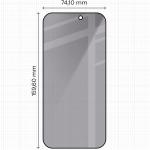 Folie sticla securizata Bizon Glass Edge Shadow Privacy compatibila cu iPhone 17 Pro Max, Negru 3 - lerato.ro