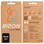 Set protectie 4in1 Bizon Glass Clear Pack, 1 folii sticla ecran + 1 folie sticla camera foto, compatibil cu iPhone 17e / 16e, Transparent 8 - lerato.ro