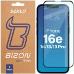 Set 2 folii sticla securizata Bizon Glass Edge Duo compatibile cu iPhone 17e / 16e, Negru 4 - lerato.ro