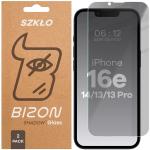 Set 2 folii sticla securizata Bizon Glass Clear Shadow Privacy compatibile cu iPhone 17e / 16e, Negru 4 - lerato.ro