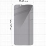 Set 2 folii sticla securizata Bizon Glass Clear Shadow Privacy compatibile cu iPhone 17e / 16e, Negru 3 - lerato.ro