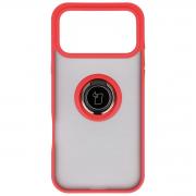 Carcasa Bizon Hybrid Ring compatibila cu iPhone 17 Pro Max, Rosu