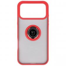 Huse si carcase iPhone 17 Pro Max, Carcasa Bizon Hybrid Ring compatibila cu iPhone 17 Pro Max, Rosu, lerato.ro