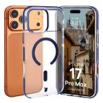 Carcasa Bizon Marco compatibila cu iPhone 17 Pro Max, Transparent / Albastru 3 - lerato.ro