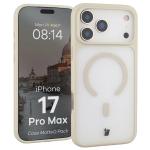 Kit protectie 2 in 1 BizonMobile, Carcasa Bizon MatteO si Folie sticla securizata Bizon Glass Edge, compatibil cu iPhone 17 Pro Max, Bej 4 - lerato.ro