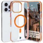 Carcasa Bizon Marco compatibila cu iPhone 16 Pro Max, Transparent / Portocaliu 3 - lerato.ro