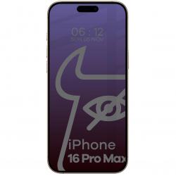 Folie sticla securizata Bizon Glass Edge Shadow Privacy compatibila cu iPhone 16 Pro Max, Negru