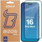 Set 2 folii sticla securizata Bizon Glass Edge Duo compatibile cu iPhone 16 Pro Max, Negru 4 - lerato.ro
