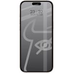 Set 2 folii sticla securizata Bizon Glass Edge Shadow Privacy compatibile cu iPhone 16 Pro Max, Negru 2 - lerato.ro