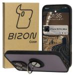 Carcasa Bizon Hybrid Ring compatibila cu iPhone 16 Pro Max, Transparent / Negru 3 - lerato.ro