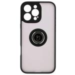 Carcasa Bizon Hybrid Ring compatibila cu iPhone 16 Pro Max, Transparent / Negru 2 - lerato.ro