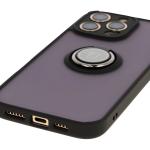 Carcasa Bizon Hybrid Ring compatibila cu iPhone 16 Pro Max, Transparent / Negru 6 - lerato.ro