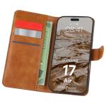 Husa flip cover Bizon Pocket compatibila cu iPhone 17 Air, Maro 3 - lerato.ro