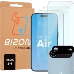 Set protectie 4in1 Bizon Glass Clear Pack, 3 folii sticla ecran + 1 folie sticla camera foto, compatibil cu iPhone 17 Air, Transparent 4 - lerato.ro