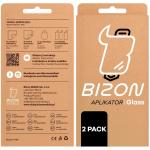 Set 2 folii sticla securizata Bizon Glass Aplikator, Kit montare inclus, compatibile cu iPhone 17 Air, Negru 6 - lerato.ro