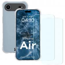 Kit protectie 2 in 1 BizonMobile Clear Pack, 1x carcasa, 2x folie sticla display, compatibil cu iPhone 17 Air, Transparent