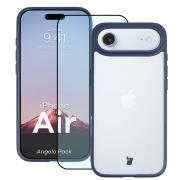 Kit protectie 2 in 1 BizonMobile, Carcasa Bizon Angelo si Folie sticla securizata Bizon Glass Edge, compatibil cu iPhone 17 Air, Albastru