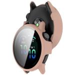 Carcasa cu protectie ecran din sticla securizata BizonMobile compatibila cu Garmin Vivoactive 6 42 mm, Roz 5 - lerato.ro