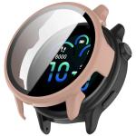 Carcasa cu protectie ecran din sticla securizata BizonMobile compatibila cu Garmin Vivoactive 6 42 mm, Roz 2 - lerato.ro