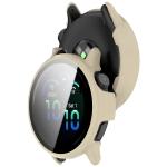 Carcasa cu protectie ecran din sticla securizata BizonMobile compatibila cu Garmin Vivoactive 6 42 mm, Bej 5 - lerato.ro