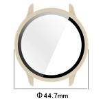 Carcasa cu protectie ecran din sticla securizata BizonMobile compatibila cu Garmin Vivoactive 6 42 mm, Bej 4 - lerato.ro