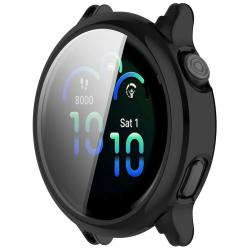 Carcasa cu protectie ecran din sticla securizata BizonMobile Felipe compatibila cu Garmin Vivoactive 6 42mm, Negru