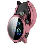 Carcasa cu protectie ecran din sticla securizata BizonMobile Felipe compatibila cu Garmin Vivoactive 6 42mm, Roz 8 - lerato.ro