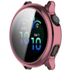 Carcasa cu protectie ecran din sticla securizata BizonMobile Felipe compatibila cu Garmin Vivoactive 6 42mm, Roz