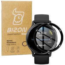 Folie sticla hibrid Bizon Watch Edge Hybrid compatibile cu Garmin Vivoactive 5, Negru