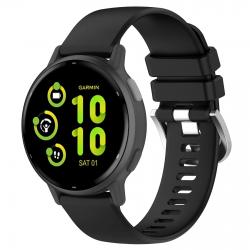 Curea din silicon Bizon Strap Watch Silicone Pro compatibila cu Garmin Vivoactive 5, Negru