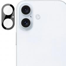 Set de 2 protectii camera foto Bizon Glass Lens compatibile cu iPhone 16 / 16 Plus, Negru