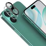 Set de 2 protectii camera foto Bizon Glass Lens compatibile cu iPhone 16 / 16 Plus, Negru 7 - lerato.ro