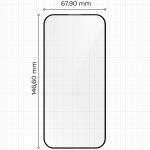 Set 2 folii sticla securizata Bizon Glass Aplikator, Kit montare inclus, compatibile cu iPhone 16 Pro, Negru 3 - lerato.ro