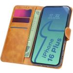 Husa flip cover Bizon Pocket compatibila cu iPhone 16 Plus, Maro 3 - lerato.ro