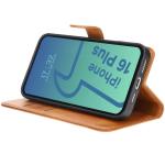 Husa flip cover Bizon Pocket compatibila cu iPhone 16 Plus, Maro 6 - lerato.ro