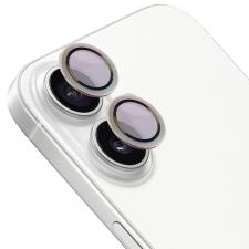 Protectie camera foto Bizon Glass Snap Lens compatibile cu iPhone 16 / 16 Plus, Silver