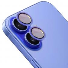 Protectie camera foto Bizon Glass Snap Lens compatibile cu iPhone 16 / 16 Plus, Albastru