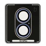 Protectie camera foto Bizon Glass Snap Lens compatibile cu iPhone 16 / 16 Plus, Albastru 3 - lerato.ro