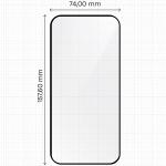 Set 2 folii sticla securizata Bizon Glass Aplicator, Kit montare inclus, compatibile cu iPhone 16 Plus, Negru 3 - lerato.ro