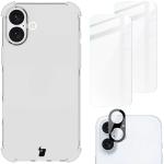 Kit protectie 4 in 1 BizonMobile Clear Pack, Carcasa Bizon Salpa, 2x Folie sticla securizata Bizon Glass Clear 2, 1x Folie sticla camera, compatibil cu iPhone 16 Plus, Transparent 2 - lerato.ro
