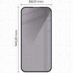 Folie sticla securizata Bizon Glass Edge Shadow Privacy compatibila cu iPhone 16, Negru 3 - lerato.ro