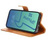 Husa flip cover Bizon Pocket compatibila cu iPhone 16, Maro 6 - lerato.ro