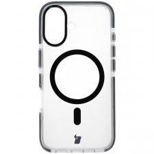 Carcasa Bizon Marco cu MagSafe compatibila cu iPhone 16, Transparent / Negru