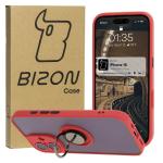 Carcasa Bizon Hybrid Ring compatibila cu iPhone 16, Rosu 3 - lerato.ro